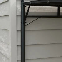 Pergola Gazebo con 12 Fori di Drenaggio, in Metallo e Poliestere, 400x296x200/262 cm, Grigio Scuro