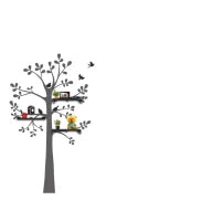Sticker Da Muro Tree Con Mensole Cm 90X150