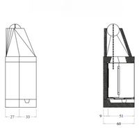 Camino legna prefabbricato ghisa focolare aperto m110 tgh riscaldamento