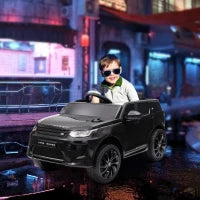 Macchina Elettrica per Bambini a Licenza Land Rover con Fari, Clacson e Cintura,106x65.5x51 cm, Nero