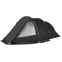 Tenda da Campeggio 3 Posti con 2 Stanze Interne con Finestre e Coperture, 475x264x172 cm, Nero