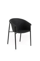 E-STYLO Sedia da pranzo in tessuto grigio scuro con gambe in metallo nero, 58cm X 56cm H. 79cm.