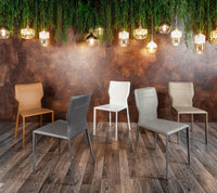 Kim - Sedia in ecopelle arancione 2 pz