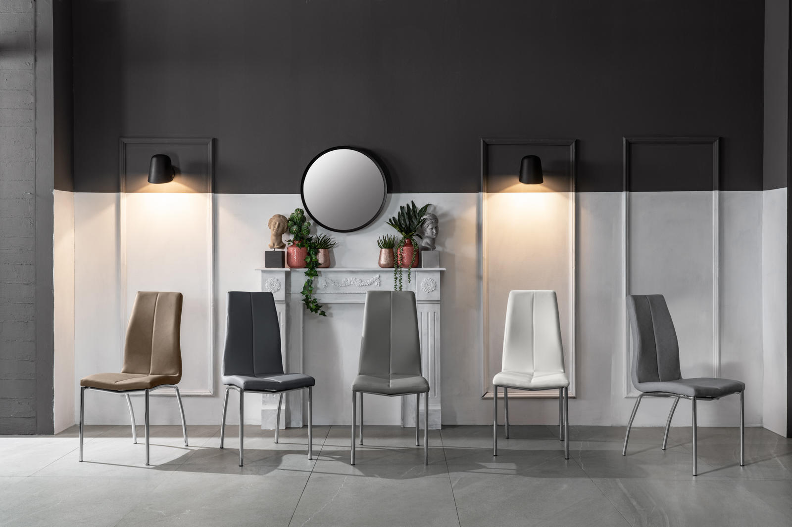 Viva - Sedia in ecopelle marrone 4 pz