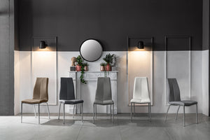 Viva - Sedia in ecopelle marrone 4 pz