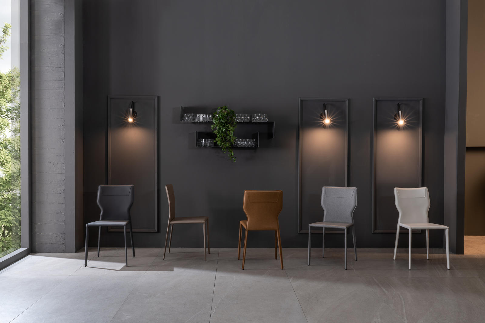 Kim - Sedia in ecopelle arancione 2 pz