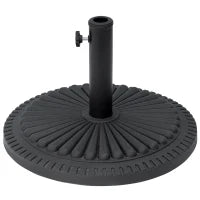 Base per Ombrellone Rotonda in HDPE da 14kg per Pali da Ф35-38-48mm, Ø49x32A cm, Nero
