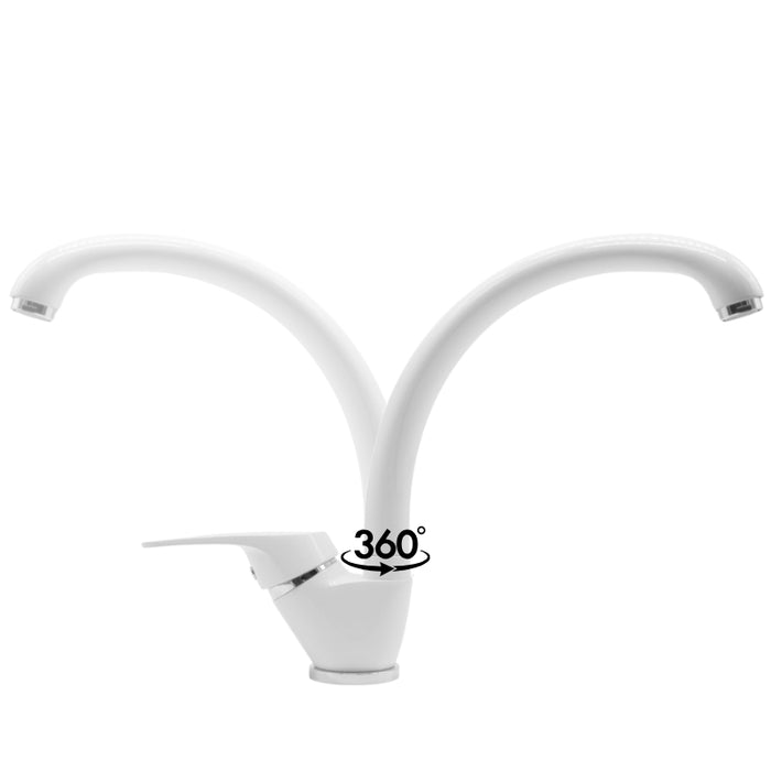 Ogomondo miscelatore oslo orientabile ottone colorato per lavello cucina *** finitura- bianco, confezione 1