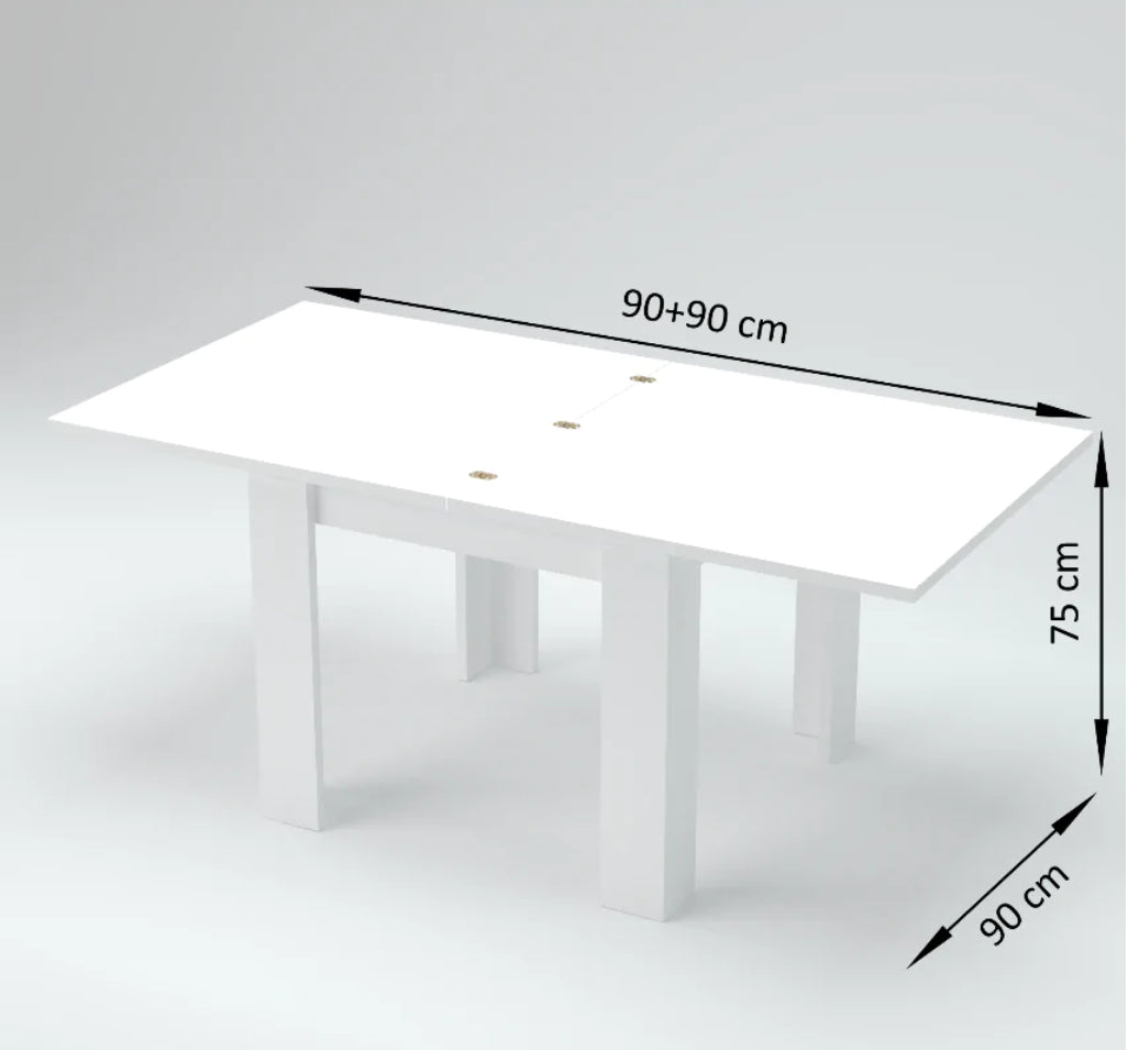  Tavolo quadrato 90x90 in finitura Ardesia con apertura a libro, ZTC21640522 