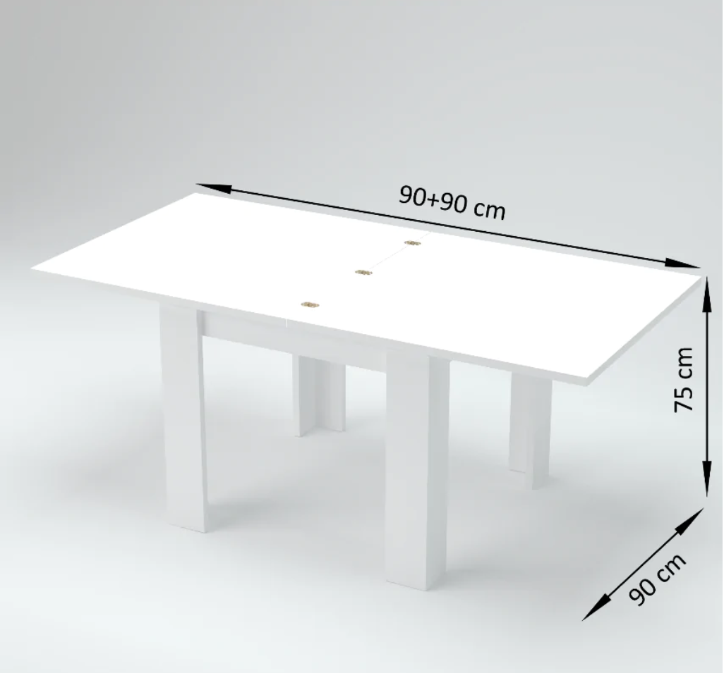  Tavolo quadrato 90x90 in finitura Ardesia con apertura a libro, ZTC21640522 
