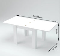  Tavolo quadrato 90x90 in finitura Ardesia con apertura a libro, ZTC21640522 