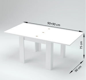  Tavolo quadrato 90x90 in finitura Ardesia con apertura a libro, ZTC21640522 