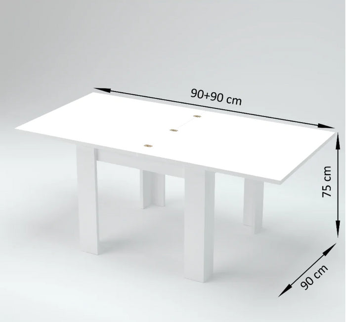  Tavolo quadrato 90x90 in finitura Ardesia con apertura a libro, ZTC21640522 