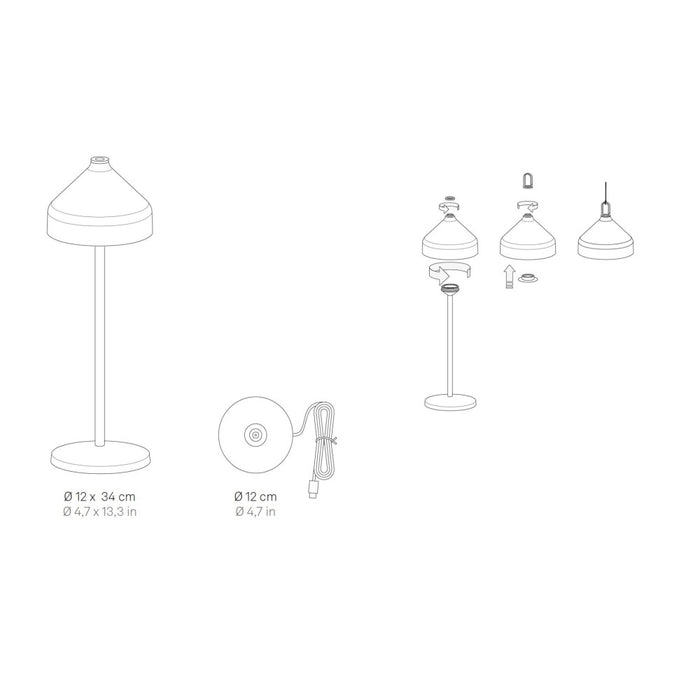 Zafferano Base di Ricarica a Contatto USB-A per Amelie - Wireless, Compatibile, Ricambio, 5V 1A, no spina