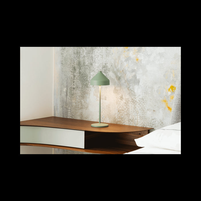 Zafferano AMELIE Lampada a led da tavolo Verde foglia ricaricabile e dimmerabile