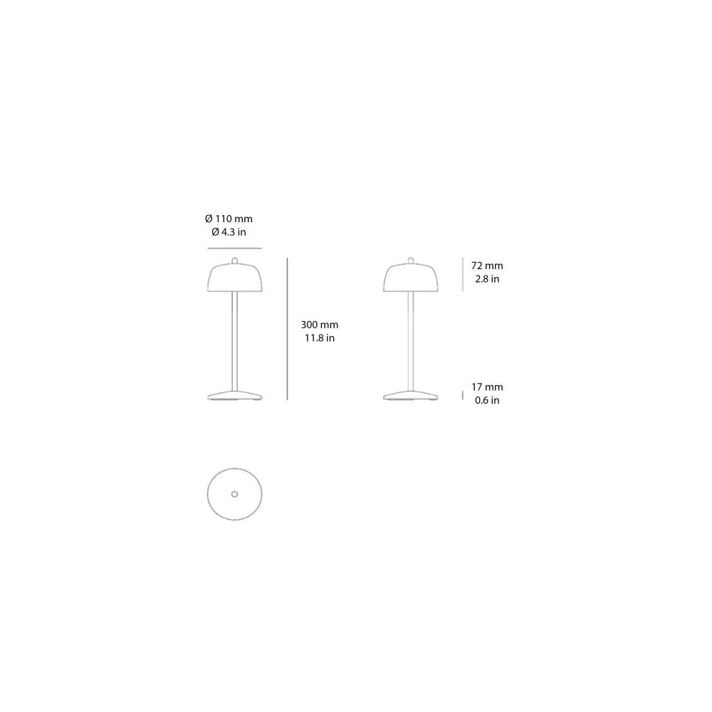Zafferano Lampada a led da tavolo CIRCE Oro Lucido ricaricabile e dimmerabile