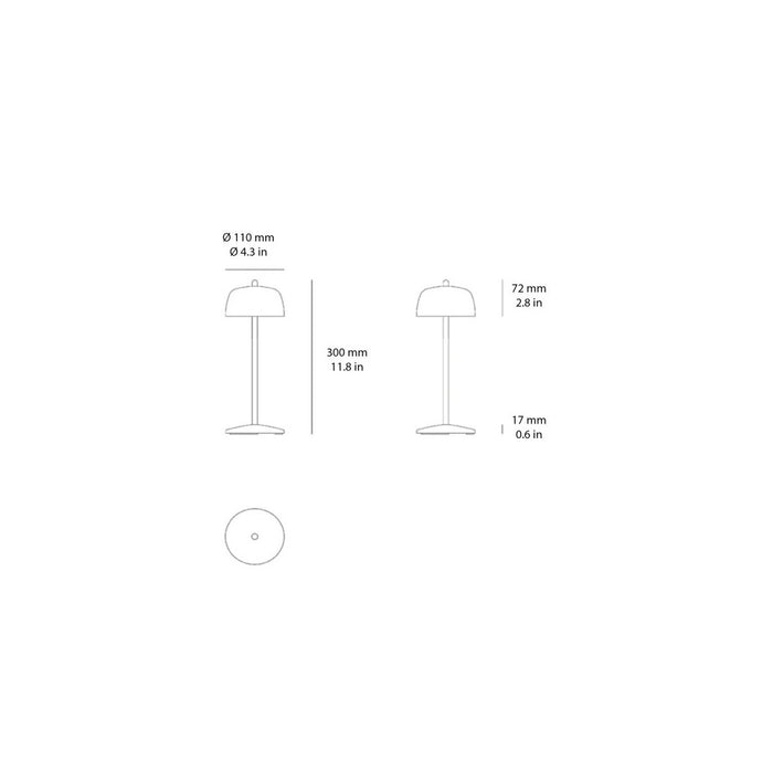 Zafferano Lampada a led da tavolo CIRCE Rame ricaricabile e dimmerabile