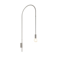 Zafferano - Lampada da Parete Filo, Orientabile 200°, Metallo Verniciato Lampadina E27 max 60W inclusa, H110cm - Bianca