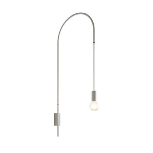 Zafferano - Lampada da Parete Filo, Orientabile 200°, Metallo Verniciato Lampadina E27 max 60W inclusa, H110cm - Bianca