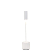 Zafferano - Lampada da tavolo ricaricabile Carolina Led dimmerabile Touch - Uso interno/esterno Autonomia 9h - Bianco Lucido