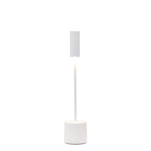 Zafferano - Lampada da tavolo ricaricabile Carolina Led dimmerabile Touch - Uso interno/esterno Autonomia 9h - Bianco Lucido