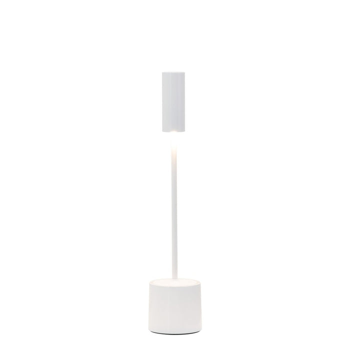 Zafferano - Lampada da tavolo ricaricabile Carolina Led dimmerabile Touch - Uso interno/esterno Autonomia 9h - Bianco Lucido