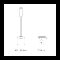 Zafferano - Lampada da tavolo ricaricabile Carolina Led dimmerabile Touch - Nero Lucido e Ottone Spazzolato