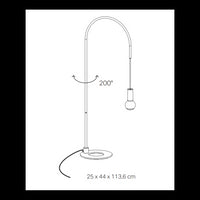Zafferano - Lampada da Tavolo Filo con lampadina E27 max 60W inclusa, Orientabile 200°, H113 cm, Metallo Verniciato IP20 - Nera