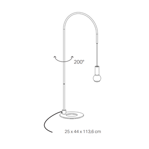 Zafferano - Lampada da Tavolo Filo con lampadina E27 max 60W inclusa, Orientabile 200°, H113 cm, Metallo Verniciato IP20 - Bianca