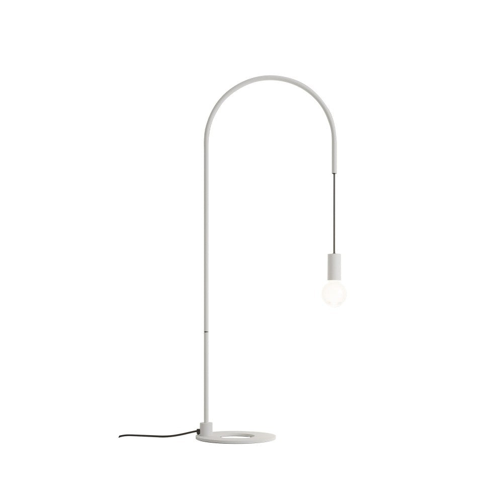 Zafferano - Lampada da Tavolo Filo con lampadina E27 max 60W inclusa, Orientabile 200°, H113 cm, Metallo Verniciato IP20 - Bianca