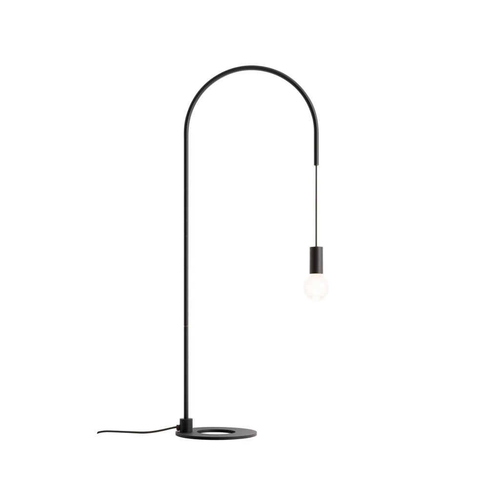 Zafferano - Lampada da Tavolo Filo con lampadina E27 max 60W inclusa, Orientabile 200°, H113 cm, Metallo Verniciato IP20 - Nera