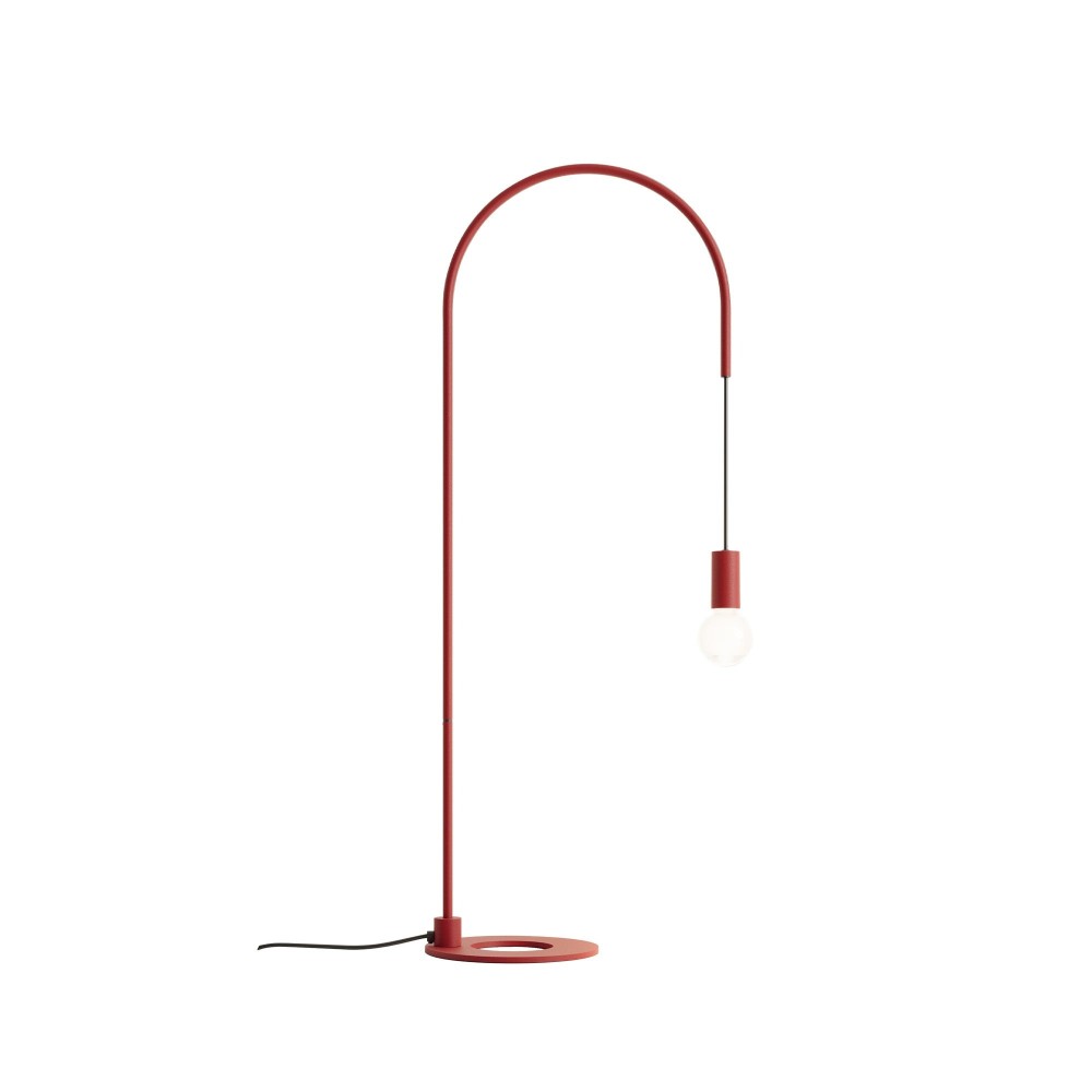 Zafferano - Lampada da Tavolo Filo con lampadina E27 max 60W inclusa, Orientabile 200°, H113 cm, Metallo Verniciato IP20 - Rossa