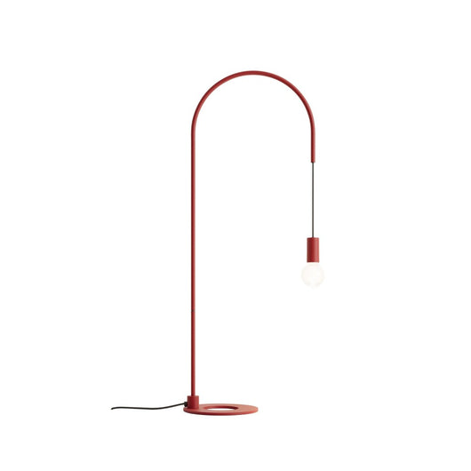 Zafferano - Lampada da Tavolo Filo con lampadina E27 max 60W inclusa, Orientabile 200°, H113 cm, Metallo Verniciato IP20 - Rossa