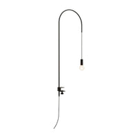 Zafferano - Lampada da Tavolo Filo con morsetto, Orientabile 200°, H152 cm, Metallo Verniciato Lampadina E27 max 60W inclusa - Nera