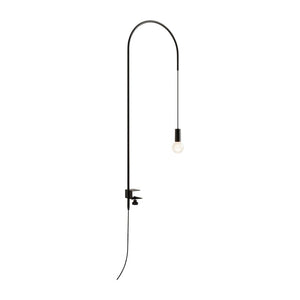 Zafferano - Lampada da Tavolo Filo con morsetto, Orientabile 200°, H152 cm, Metallo Verniciato Lampadina E27 max 60W inclusa - Nera