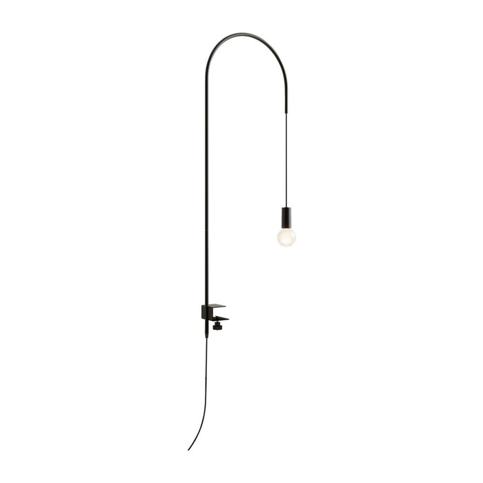 Zafferano - Lampada da Tavolo Filo con morsetto, Orientabile 200°, H152 cm, Metallo Verniciato Lampadina E27 max 60W inclusa - Nera