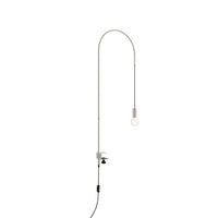 Zafferano - Lampada da Tavolo Filo con morsetto, Orientabile 200°, H152 cm, Metallo Verniciato Lampadina E27 max 60W inclusa - Bianca