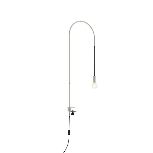 Zafferano - Lampada da Tavolo Filo con morsetto, Orientabile 200°, H152 cm, Metallo Verniciato Lampadina E27 max 60W inclusa - Bianca
