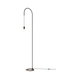 Zafferano - Lampada da Terra Filo, Orientabile 200°, Metallo Verniciato Lampadina E27 max 60W inclusa, H231cm - Nera