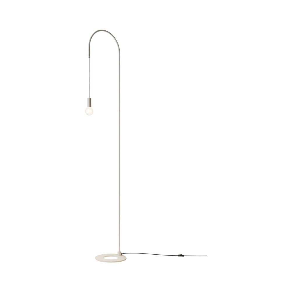 Zafferano - Lampada da Terra Filo, Orientabile 200°, Metallo Verniciato Lampadina E27 max 60W inclusa, H231cm - Bianca