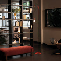 Zafferano - Lampada da Terra Filo, Orientabile 200°, Metallo Verniciato Lampadina E27 max 60W inclusa, H231cm - Bianca