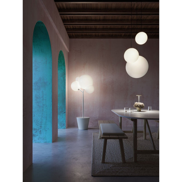 Zafferano - Lampada da terra Tree of Light per esterni e interni Bianca - Piantana LED E27 - Piano d'appoggio regolabile