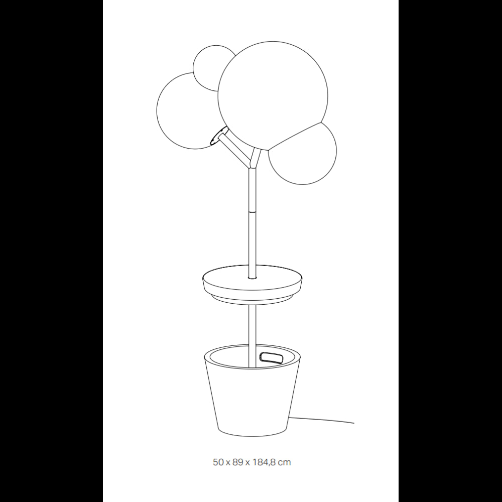 Zafferano - Lampada da terra Tree of Light per esterni e interni Bianca - Piantana LED E27 - Piano d'appoggio regolabile