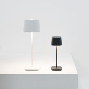 Zafferano OFELIA PRO MICRO Lampada a led da tavolo Corten ricaricabile e dimmerabile