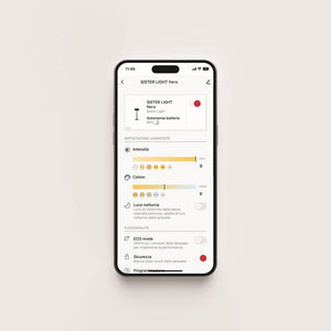 Zafferano SISTER LIGHT Parete Wi-fi Lampada da parete smart Avorio ricaricabile e dimmerabile