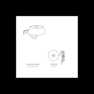 Zafferano SISTER LIGHT Parete Wi-fi Lampada da parete smart Nero perlato ricaricabile e dimmerabile