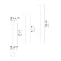 Zafferano SISTER LIGHT Picchetto Wi-fi Lampada da terra smart Oro ricaricabile e dimmerabile