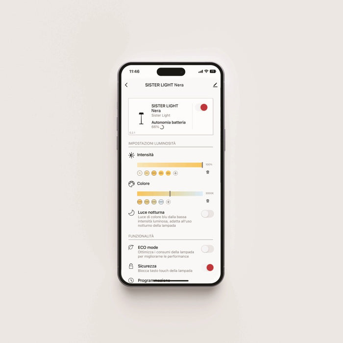 Zafferano SISTER LIGHT Picchetto Wi-fi Lampada da terra smart Rame ricaricabile e dimmerabile