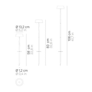 Zafferano SISTER LIGHT Picchetto Wi-fi Lampada da terra smart Rame ricaricabile e dimmerabile