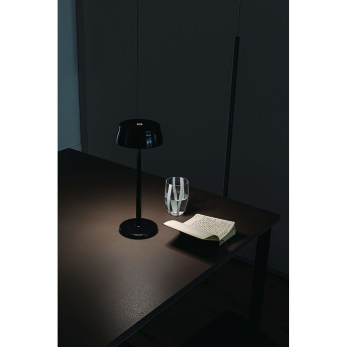 Zafferano Sister Light Wi-fi Lampada a led smart da tavolo Nero Perlato ricaricabile e dimmerabile - 2200-2700-3000-4000K 3,2W h33cm